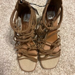 Taupe Block Heels